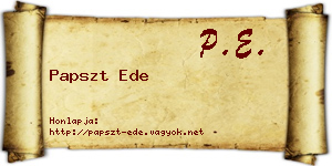 Papszt Ede névjegykártya